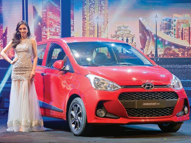 Mẫu xe Hyundai Grand i10 lắp ráp tại Ninh Bình trong ngày ra mắt.