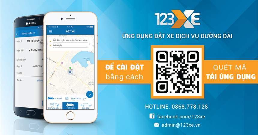 Ứng dụng gọi xe trực tuyến 123Xe của VNG.