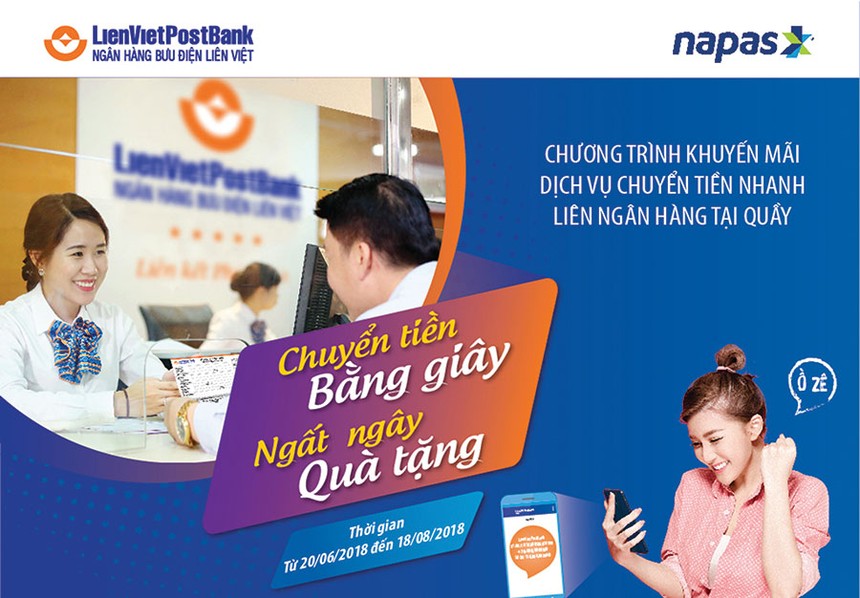 “Chuyển tiền bằng giây - ngất ngây quà tặng” cùng LienVietPostBank