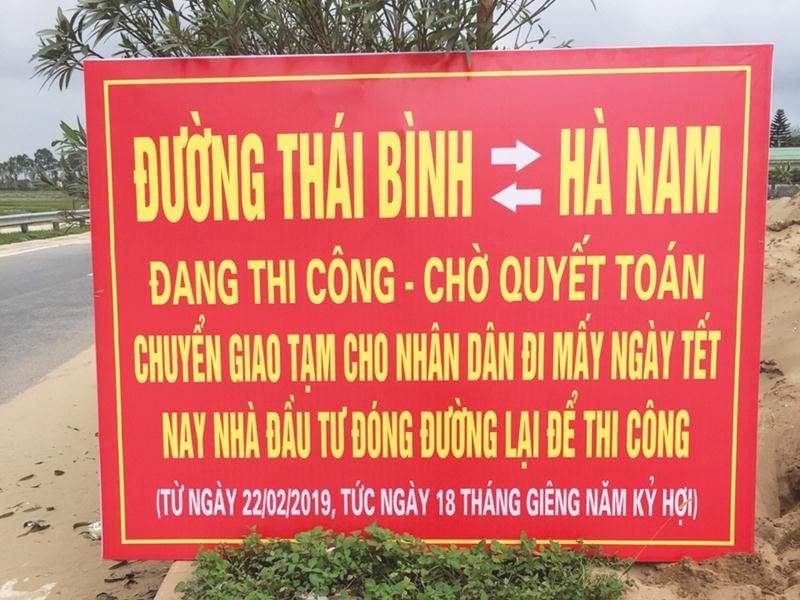 “Thông báo của nhà đầu tư Dự án BT tuyến đường nối Thái Bình và Hà Nam với đường cao tốc Giẽ - Ninh Bình.