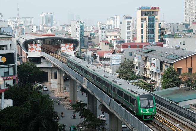 Tàu đường sắt đô thị Cát Linh - Hà Đông. Ảnh: Phạm Hùng