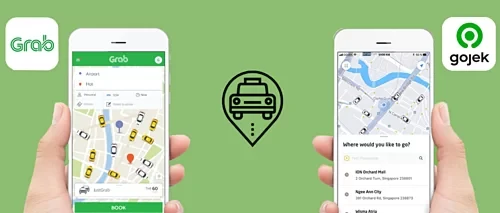 Grab và Go-Jek xuất phát khác nhau, đi lên khác nhau nhưng nhắm đích đến như nhau. Ảnh: KrASIA