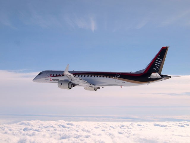 Máy bay MRJ do tập đoàn Mitsubishi Heavy Industries, Ltd phát triển. Ảnh: Mitsubishi Aircraft Corporation