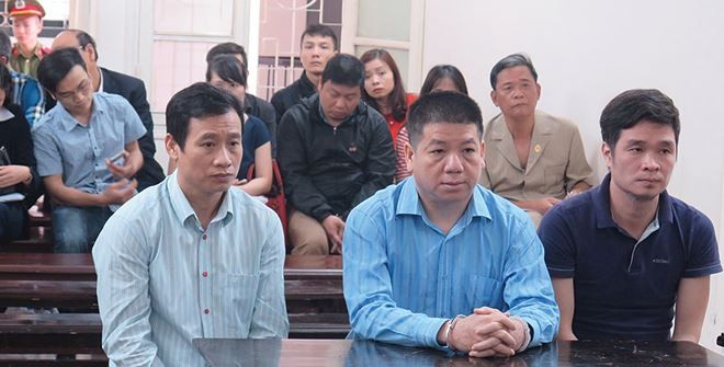 Các bị cáo tại phiên tòa tháng 3/2018