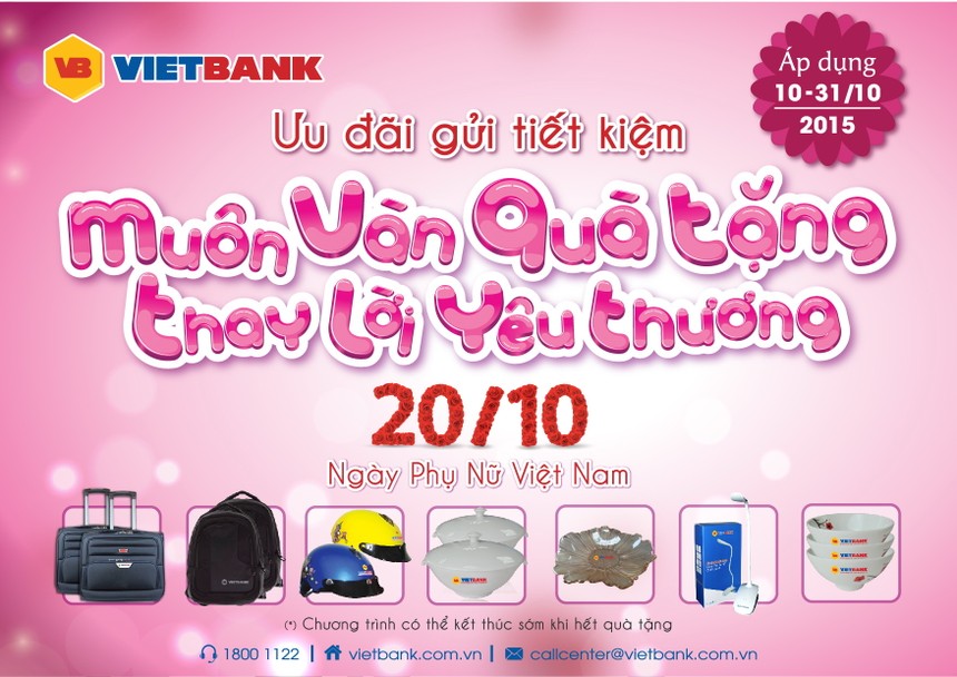 VietBank khuến mãi mừng ngày 20/10