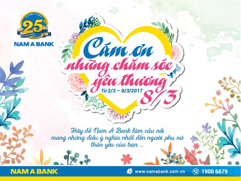 Nam A Bank ưu đãi cho khách hàng giao dịch dịp 8/3