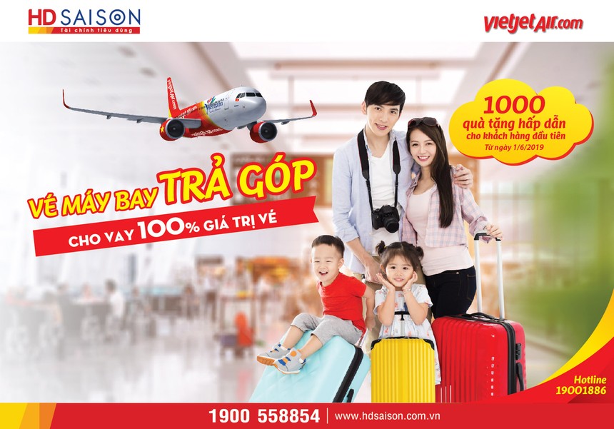 Mua vé máy bay trả góp, nhận quà tặng từ Vietjet và HD SAISON