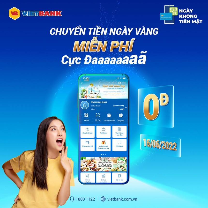 Vietbank ưu đãi khách hàng trong "ngày không tiền mặt"