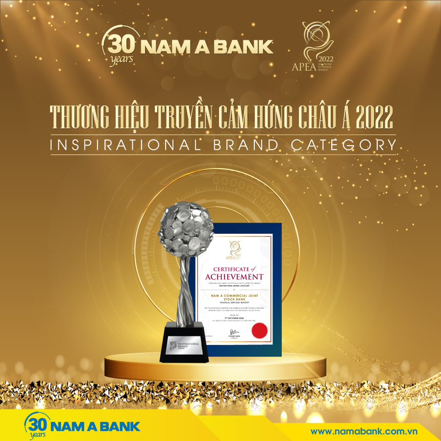 Nam A Bank: Thương hiệu truyền cảm hứng châu Á 2022