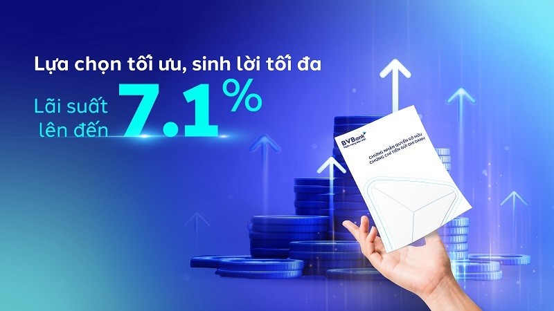 BVBank phát hành chứng chỉ tiền gửi với lãi suất lên đến 7,1%/năm