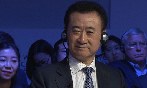 Wang Jianlin tại Diễn đàn Kinh tế Thế giới (WEF). Ảnh: CNN