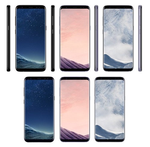 Từ trái qua là Galaxy S8 màu đen, xám và bạc. Ảnh: @evleaks.