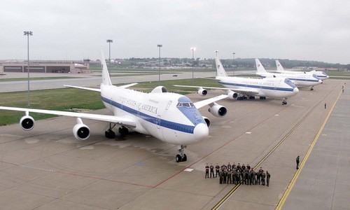 Phi đội E-4B tại căn cứ Offutt. Ảnh: Không quân Mỹ.