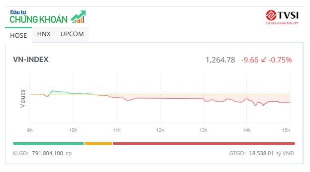 Áp lực T+ khiến VN-Index mất gần 10 điểm, cổ phiếu QCG bị bán tháo