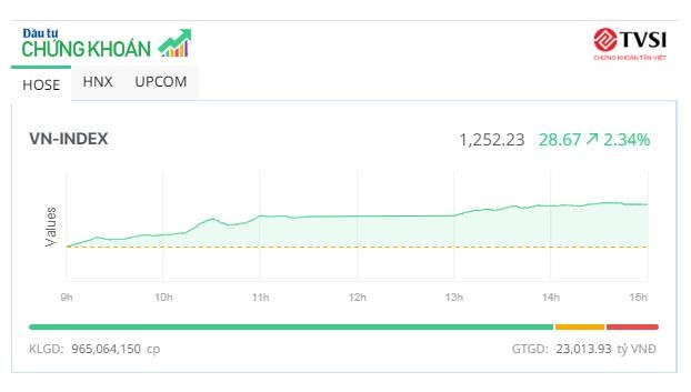 Sắc tím “nở rộ”, VN-Index “bay” qua mốc 1.250 điểm