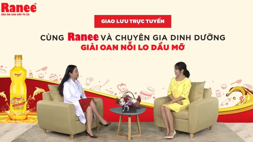 TS-BS. Phan Bích Nga, Giám đốc Trung tâm Khám và Tư vấn dinh dưỡng trẻ em, Viện Dinh dưỡng Quốc gia trong buổi Giao lưu trực tuyến “Giải oan nỗi lo dầu mỡ”