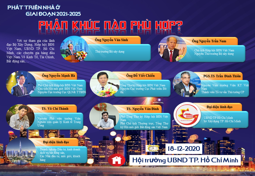 Hội thảo chuyên sâu về thị trường nhà ở TP.HCM giai đoạn 2021 - 2025 sẽ diễn ra ngày 18/12