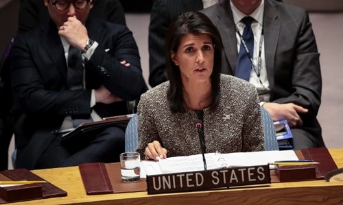 Đại sứ Mỹ tại Liên Hợp Quốc Nikki Haley. Ảnh: AFP