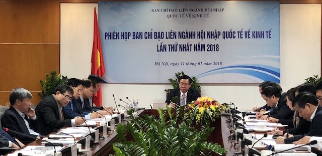 Phiên họp Ban chỉ đạo liên ngành Hội nhập quốc tế về kinh tế lần thứ nhất năm 2018 diễn ra sáng ngày 11/1/2018