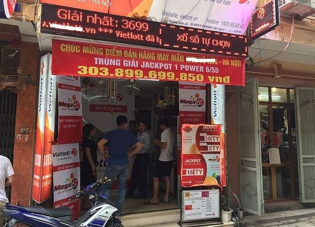 Đại lý Vietlott, nơi bán vé số Vietlott trúng giải hơn 300 tỷ đồng.