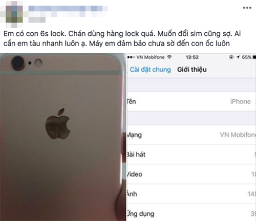 Một chủ đề rao bán iPhone khóa mạng trên Facebook.