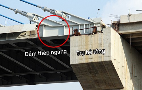 Dầm thép ngang bị nứt sẽ được thay thế 60%. Ảnh: Cửu Long.