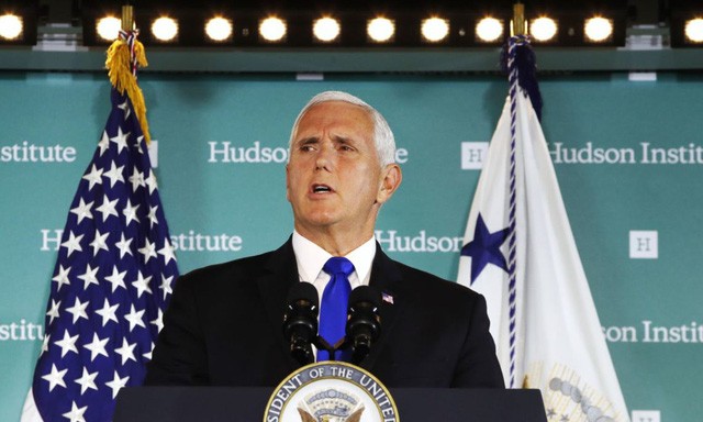 Phó Tổng thống Mỹ Mike Pence chỉ trích Trung Quốc trong bài phát biểu hôm 4/10. (Ảnh: Reuters).