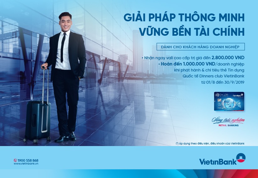 Nhận ngay ưu đãi trị giá đến 3.800.000 đồng khi mở thẻ tín dụng quốc tế DCI VietinBank