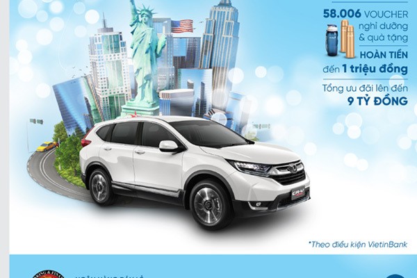 Trúng xe Honda CR-V cùng nghìn quà tặng từ VietinBank