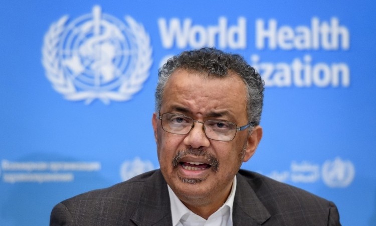 Tổng giám đốc WHO Tedros Adhanom Ghebreyesus trong cuộc họp báo tại Thụy Sĩ hôm 30/1. Ảnh: AFP.