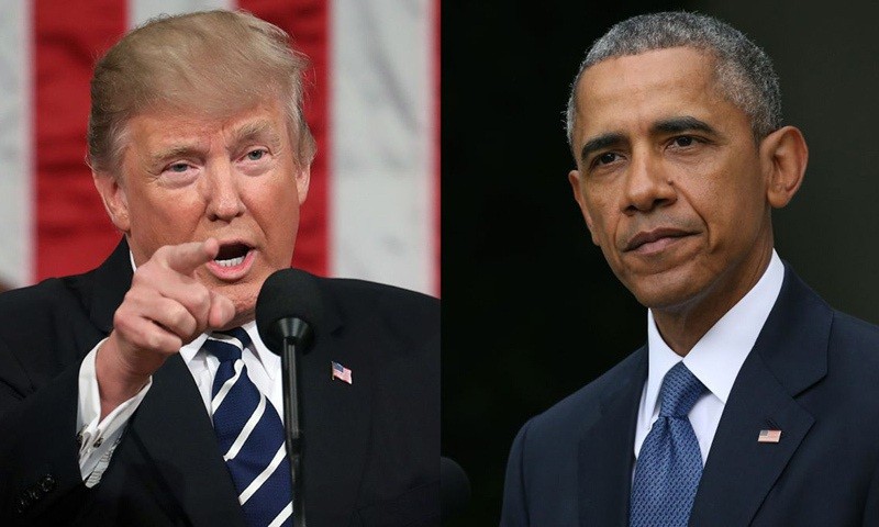 Tổng thống Mỹ Donald Trump và người tiền nhiệm Barack Obama (Ảnh: Getty).