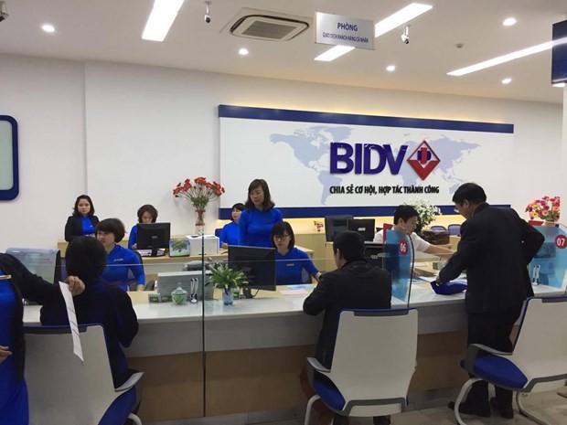 Giao dịch tại BIDV. (Ảnh: PV/Vietnam+).