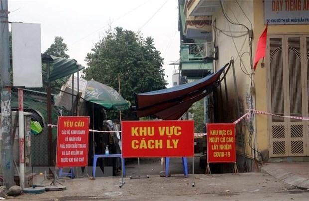 Khu vực chợ Cao Thắng, thành phố Hạ Long đã bị phong tỏa (30/1/2021). (Ảnh: Đức Hiếu/TTXVN).