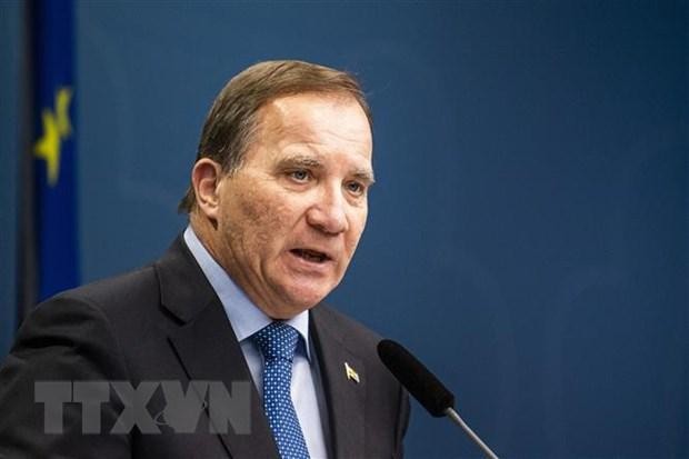 Thủ tướng Thụy Điển Stefan Lofven phát biểu tại cuộc họp báo ở Stockholm ngày 3/11/2020. (Ảnh: AFP/TTXVN).