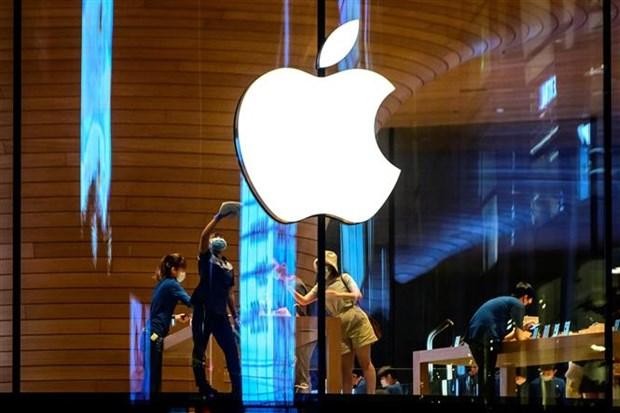 Biểu tượng Apple tại một cửa hàng của hãng ở Bangkok (Thái Lan). (Ảnh: AFP/ TTXVN).