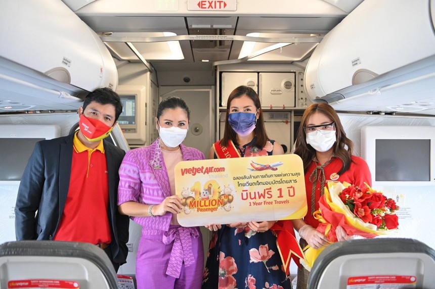 Vietjet khôi phục thêm hai đường bay và đạt mốc vận chuyển 10 triệu hành khách tại Thái Lan