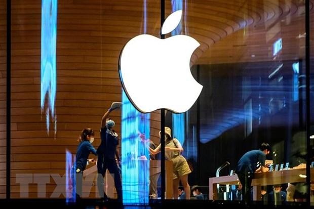 Biểu tượng Apple. (Ảnh: AFP/TTXVN)