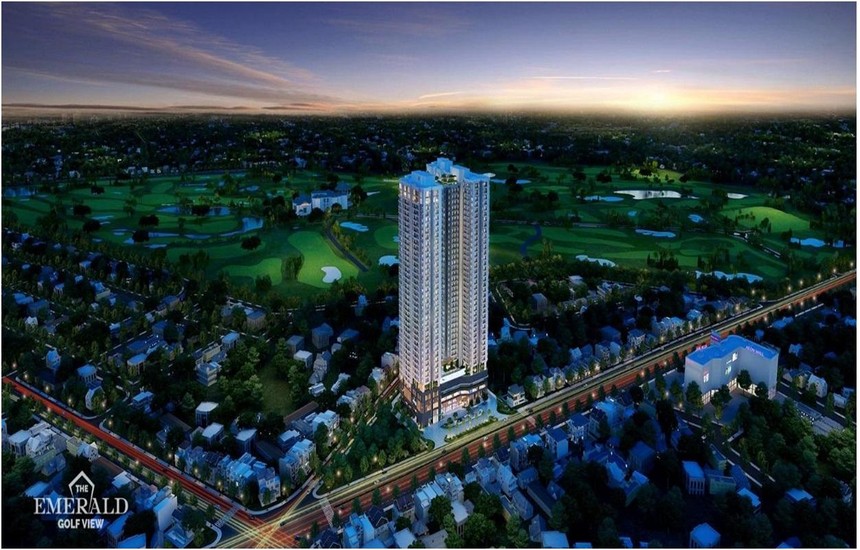 The Emerald Golf View là dự án đầu tiên được cất nóc trong năm 2022 trên dọc tuyến đại lộ Bình Dương.