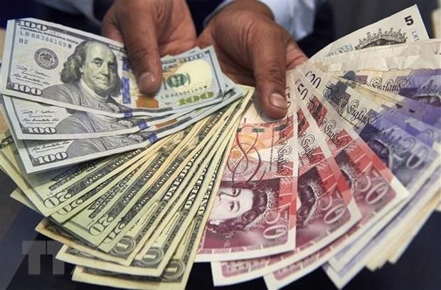 Đồng bảng Anh và đồng USD. (Ảnh: AFP/TTXVN)