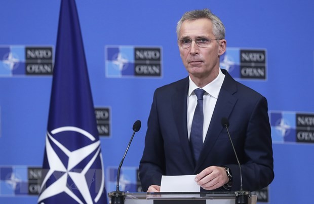 Tổng Thư ký NATO Jens Stoltenberg tại cuộc họp báo ở Brussels, Bỉ. (Ảnh: AFP/TTXVN)