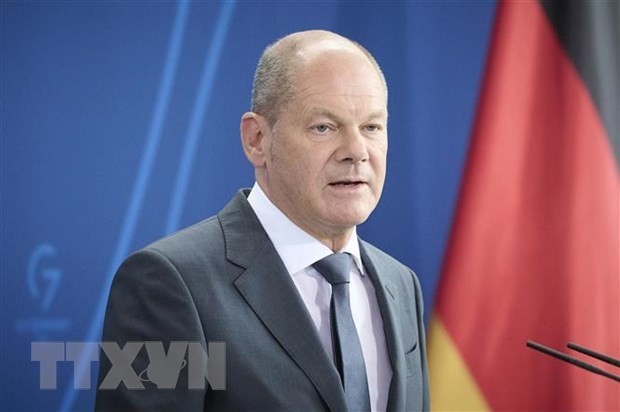 Thủ tướng Đức Olaf Scholz trong cuộc họp báo ở Berlin ngày 22/7/2022. (Ảnh: AFP/TTXVN).