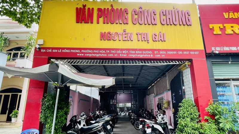 Văn phòng công chứng nơi ông Ngọc làm việc.