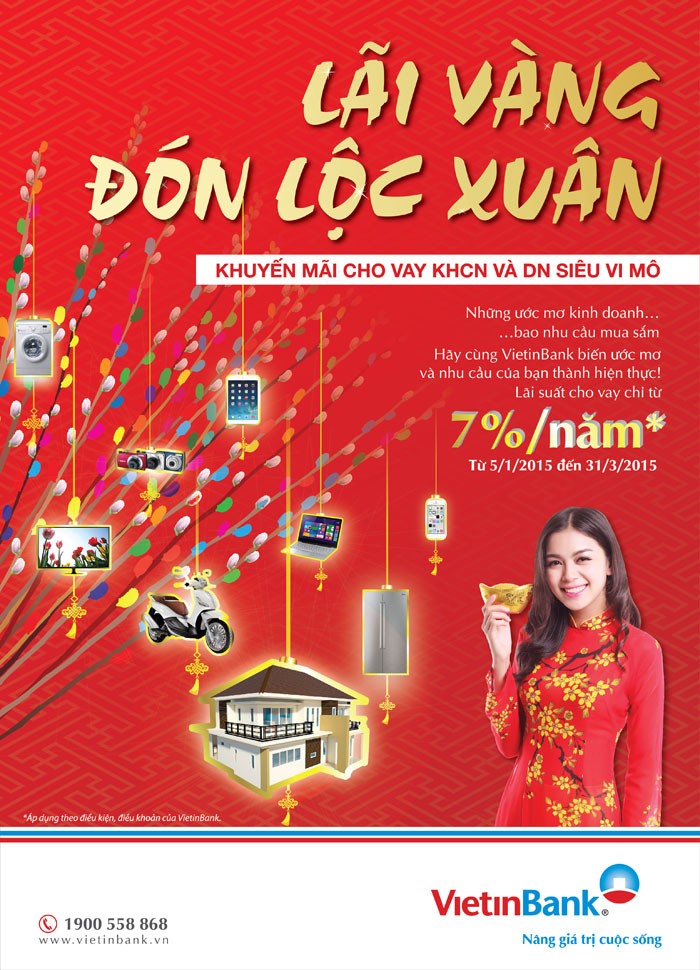 VietinBank triển khai chương trình “Lãi vàng đón lộc xuân”, lãi suất chỉ từ 7%/năm