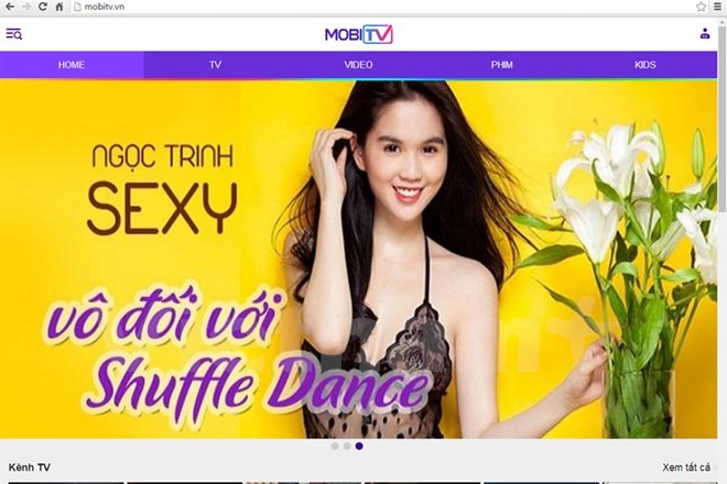 Giao diện trang mobitv của Viettel. (Ảnh chụp màn hình chiều 18/5)