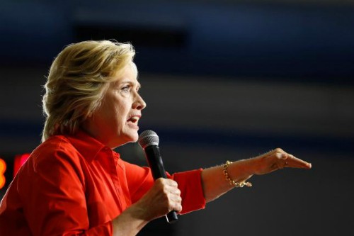 Ứng viên tổng thống Mỹ đảng Dân chủ Hillary Clinton. Ảnh: Reuters