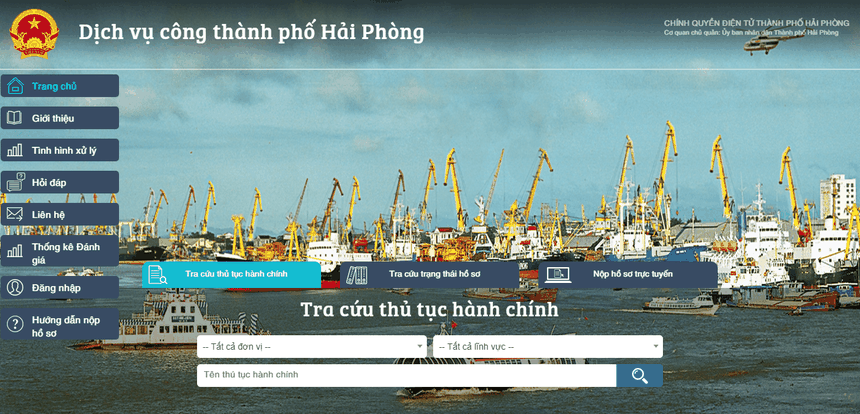 Cổng dịch công thành phố Hải Phòng.