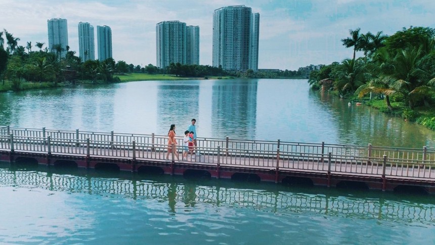 Ecopark có hơn 100ha là cây xanh, mặt nước