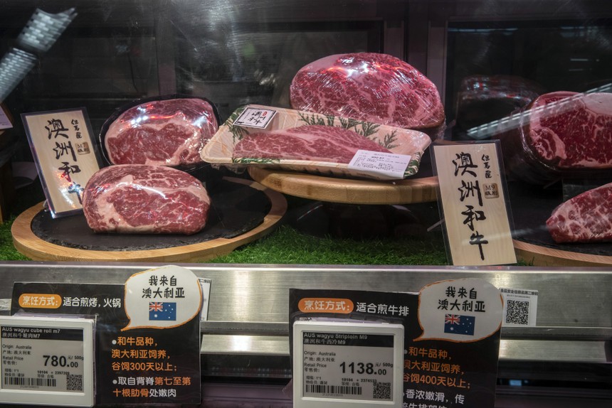 Giá thịt bò tại Trung Quốc giảm mạnh do nhu cầu suy giảm