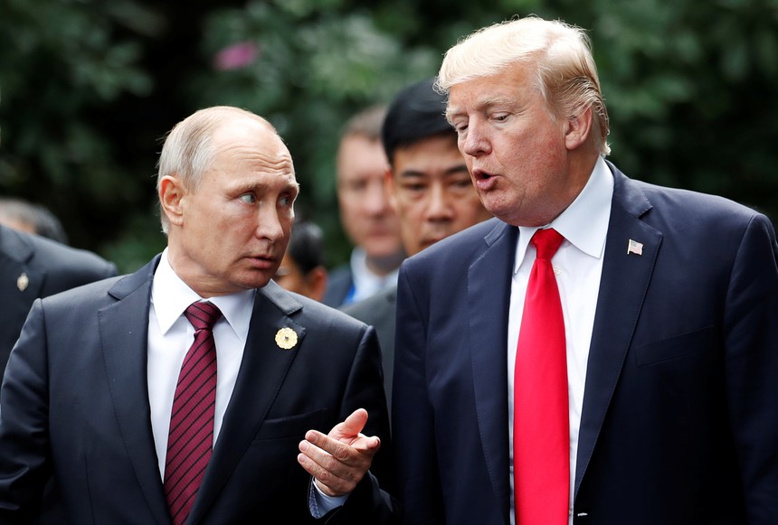 Tổng thống Nga Vladimir Putin và Tổng thống Mỹ Donald Trump. Ảnh: Reuters.