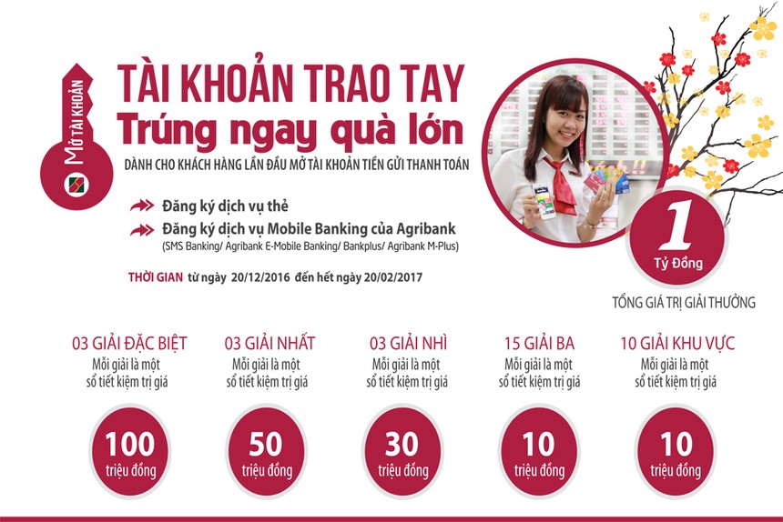 Đón Xuân Đinh Dậu - Tậu quà tặng lớn khi mở tài khoản tại Agribank  